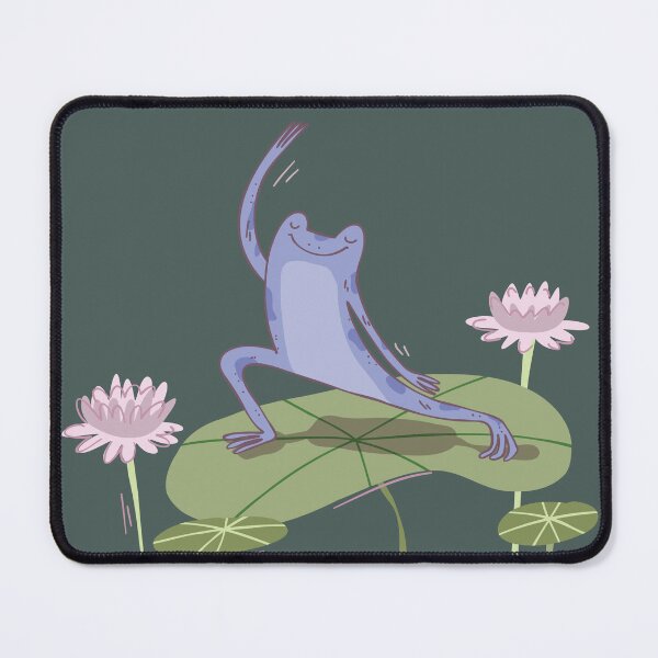Item preview, Yoga Frog on Lotus Leaf – Cute Kawaii Frog Meditation Illustration designed and sold by anyramagic.