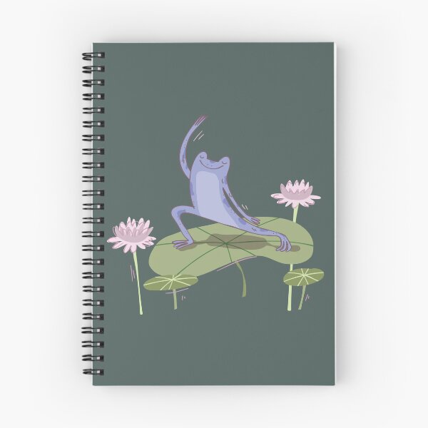 Item preview, Yoga Frog on Lotus Leaf – Cute Kawaii Frog Meditation Illustration designed and sold by anyramagic.