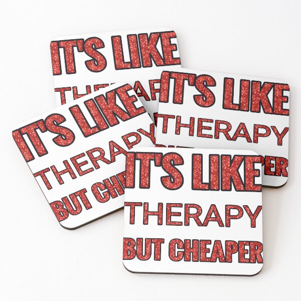 Item preview, Knitting It'S Like Therapy But Cheaper And Better Red Rhinestone designed and sold by TheIconSmith.