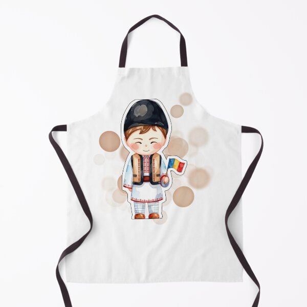 Item preview, Romanian Boy in Traditional Folk Costume Holding Romania Flag designed and sold by iamKRUK.