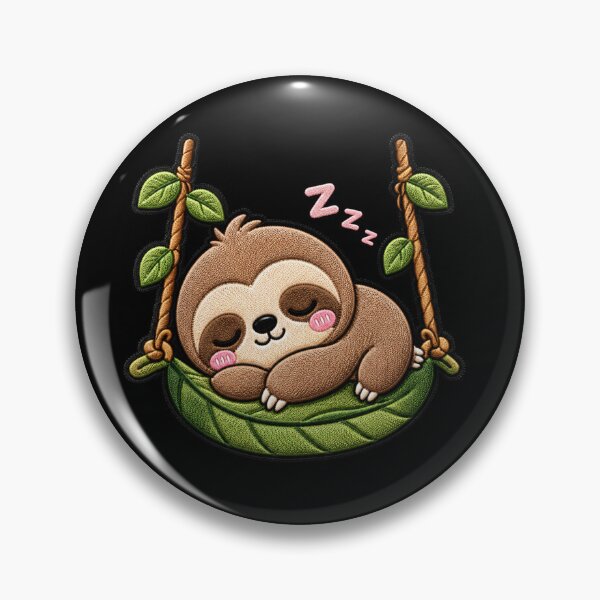 Item preview, Sleepy Sloth Embroidery Patch | Cute Kawaii Chibi Sloth designed and sold by ColorSplash123.