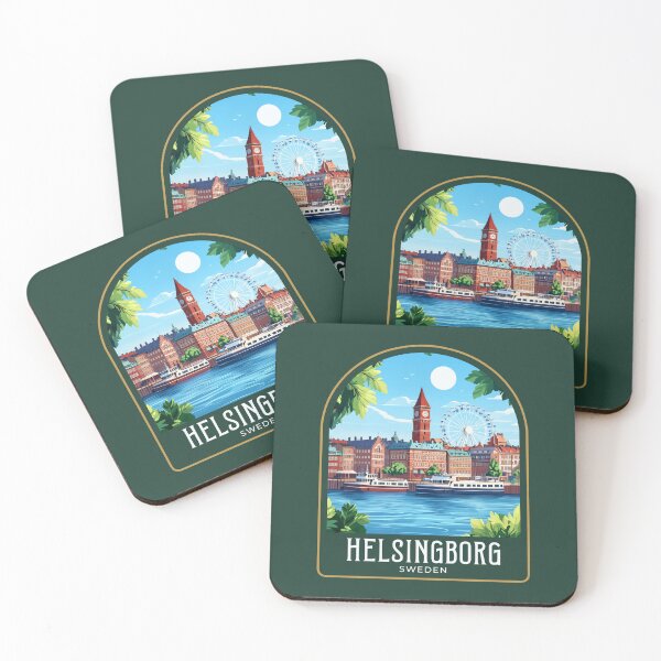 Item preview, Helsingborg Vintage Travel Illustration designed and sold by HomeLivingCo.