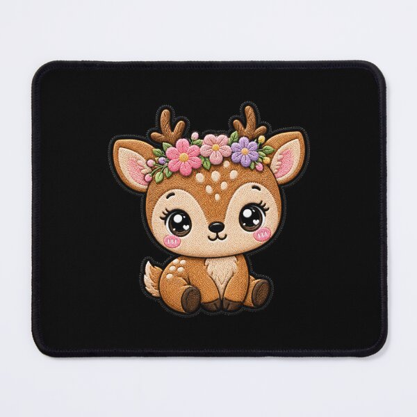 Item preview, Cute Baby Deer Embroidery Patch | Kawaii Flower Crown Deer designed and sold by ColorSplash123.