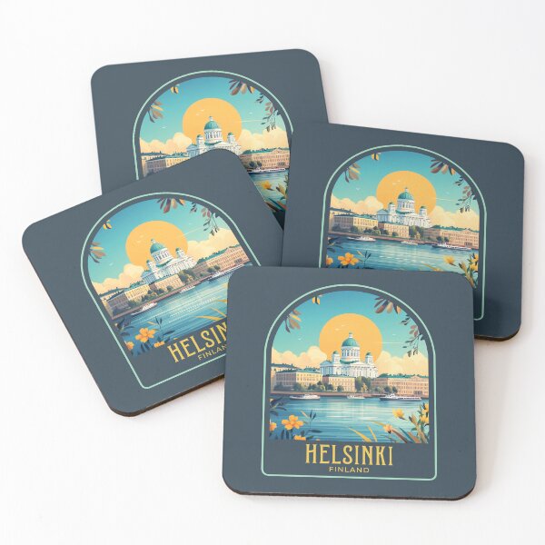 Item preview, Helsinki Vintage Travel Illustration designed and sold by HomeLivingCo.