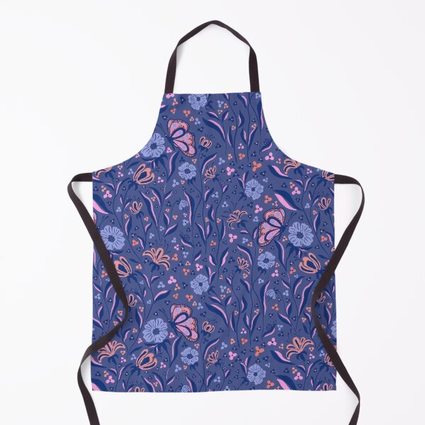 Item preview, Elegant Midnight Blue Butterfly Folk Pattern designed and sold by AneissPiaf.
