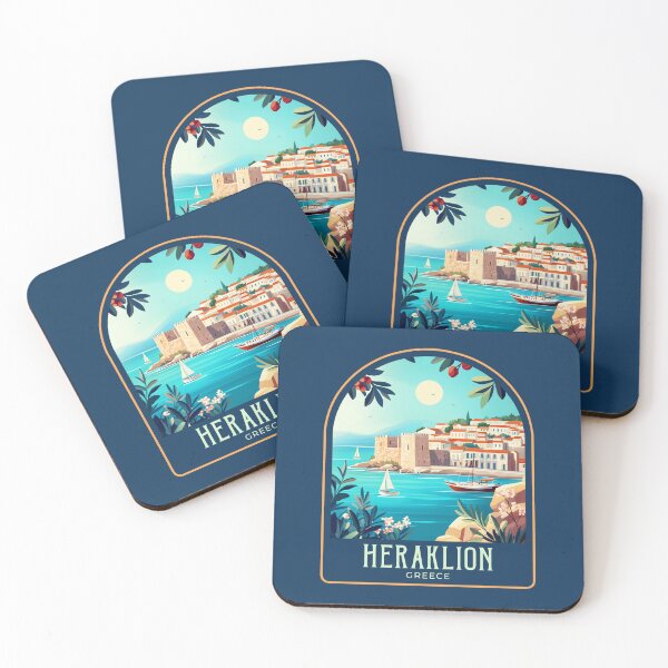 Item preview, Heraklion Vintage Travel Illustration designed and sold by HomeLivingCo.