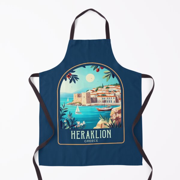 Item preview, Heraklion Vintage Travel Illustration designed and sold by HomeLivingCo.