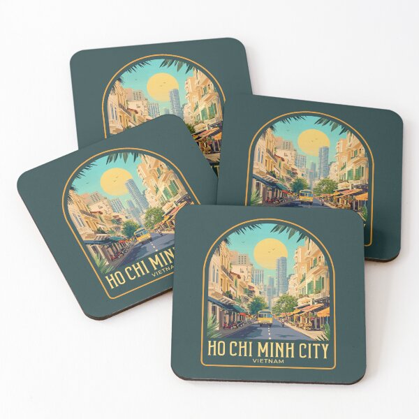 Item preview, Ho Chi Minh City Vintage Travel Illustration designed and sold by HomeLivingCo.