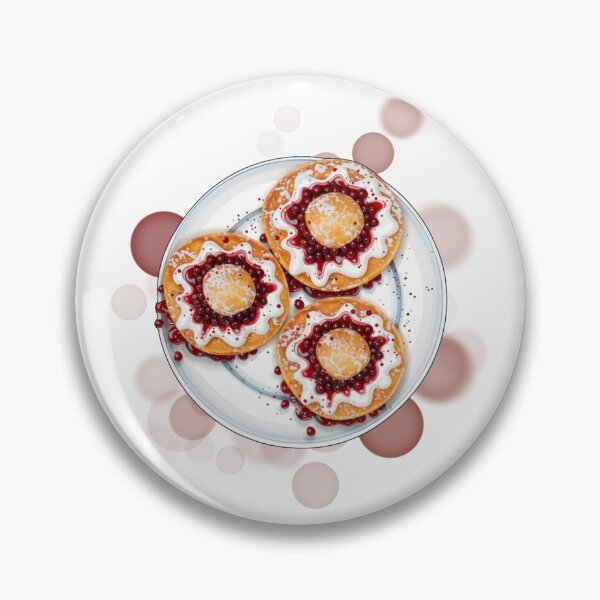 Item preview, Papanasi Romanian Dessert Plate Traditional Food Illustration designed and sold by iamKRUK.