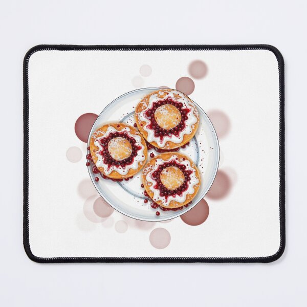 Item preview, Papanasi Romanian Dessert Plate Traditional Food Illustration designed and sold by iamKRUK.
