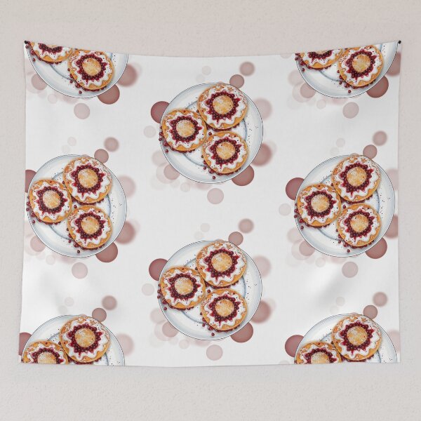 Item preview, Papanasi Romanian Dessert Plate Traditional Food Illustration designed and sold by iamKRUK.