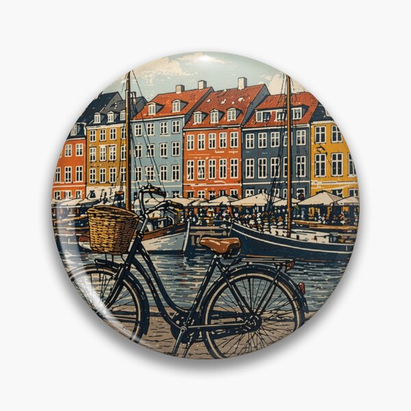 Item preview, Copenhagen canals bycicles hygge Nyhavn - happy place designed and sold by Kate1art.