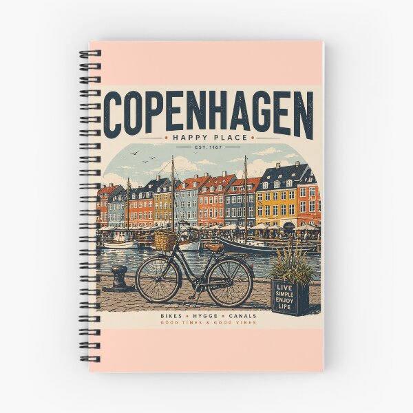 Item preview, Copenhagen canals bycicles hygge Nyhavn - happy place designed and sold by Kate1art.