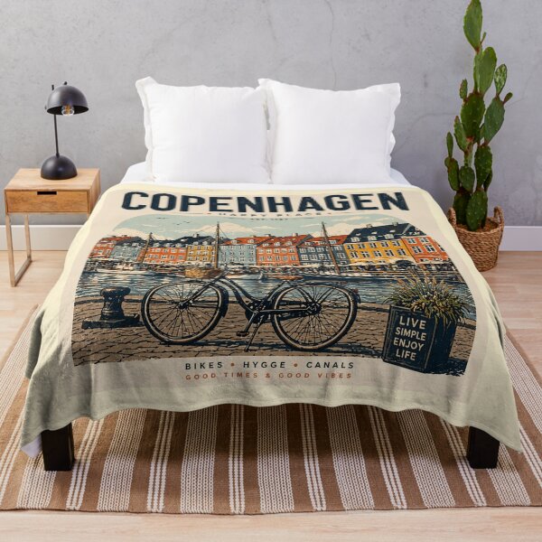 Item preview, Copenhagen canals bycicles hygge Nyhavn - happy place designed and sold by Kate1art.