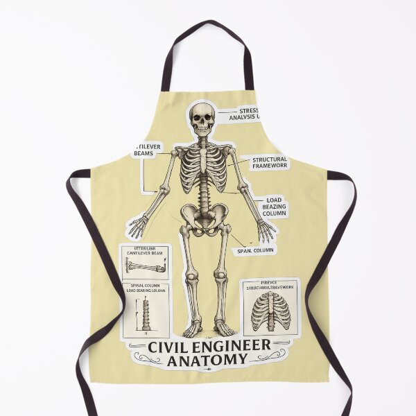 Item preview, Civil Engineer Anatomy Skeleton – Funny Vintage Engineering Humor Art | Civil Engineer Gift designed and sold by irfanshikh.