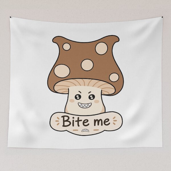 Item preview, Bite Me Evil Mushroom Cartoon Design designed and sold by Movobra.