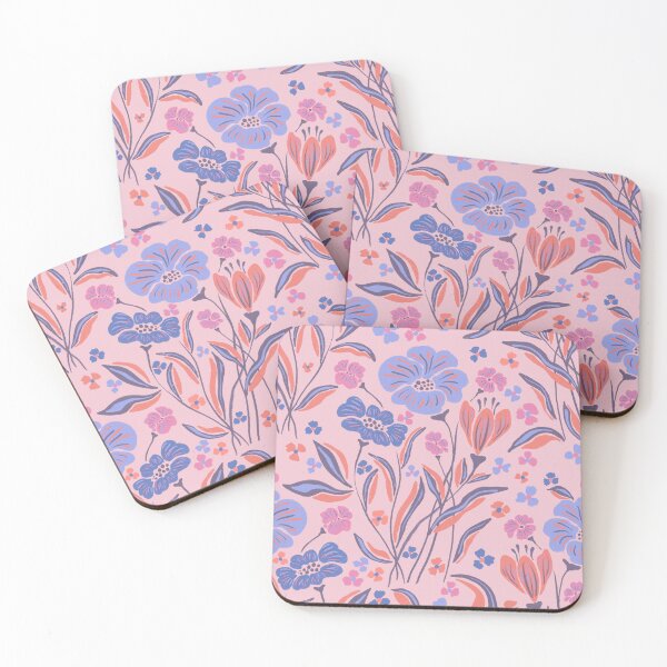 Item preview, Pink Folk Floral Digital Dry Ink Pattern designed and sold by AneissPiaf.