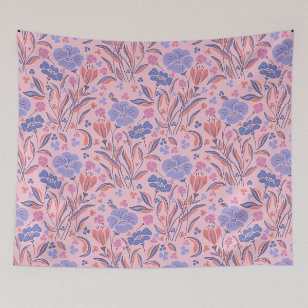 Item preview, Pink Folk Floral Digital Dry Ink Pattern designed and sold by AneissPiaf.