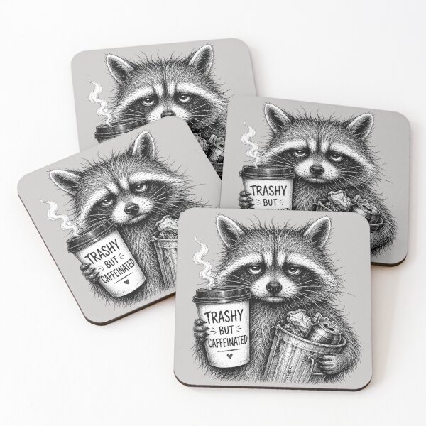 Item preview, Coffee club trashy raccoon designed and sold by Moon Hollow Outfitters.