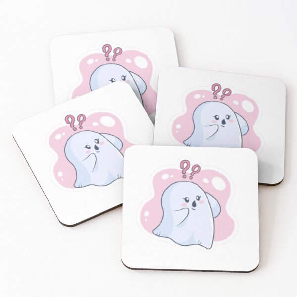 Item preview, Cute Confused Ghost | Kawaii Spooky Question Mood Sticker designed and sold by Jyotisima8929.