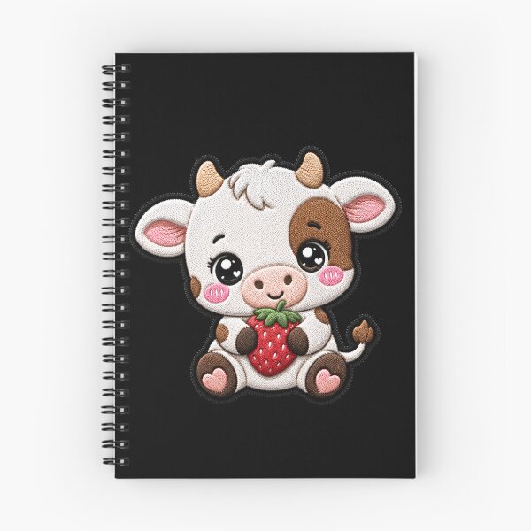 Item preview, Cute Baby Cow Embroidery Patch | Kawaii Strawberry Cow designed and sold by ColorSplash123.