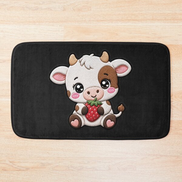 Item preview, Cute Baby Cow Embroidery Patch | Kawaii Strawberry Cow designed and sold by ColorSplash123.