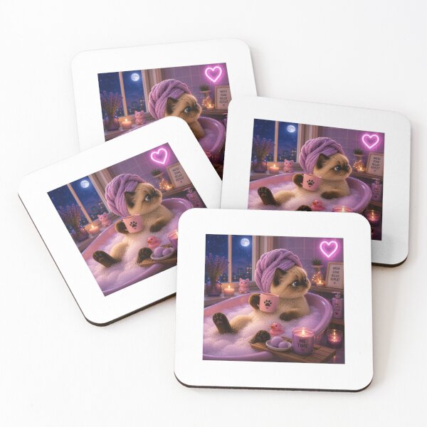 Item preview, Cozy Spa Kitten Bubble Bath designed and sold by LovelyCatGalaxy.