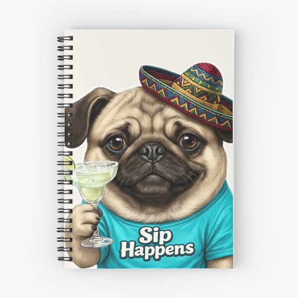Item preview, Sip Happens Margarita Pug designed and sold by The Salted Lime Cape Cod .