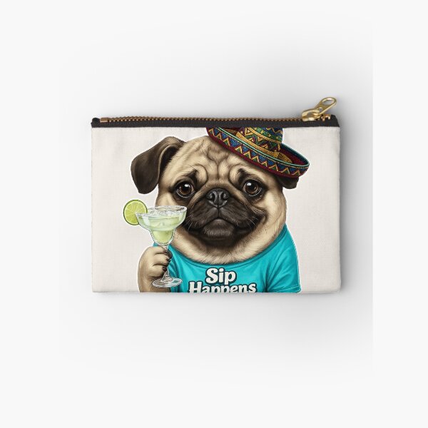 Artikelvorschau, Sip Happens Margarita Pug entworfen und verkauft von The Salted Lime Cape Cod .