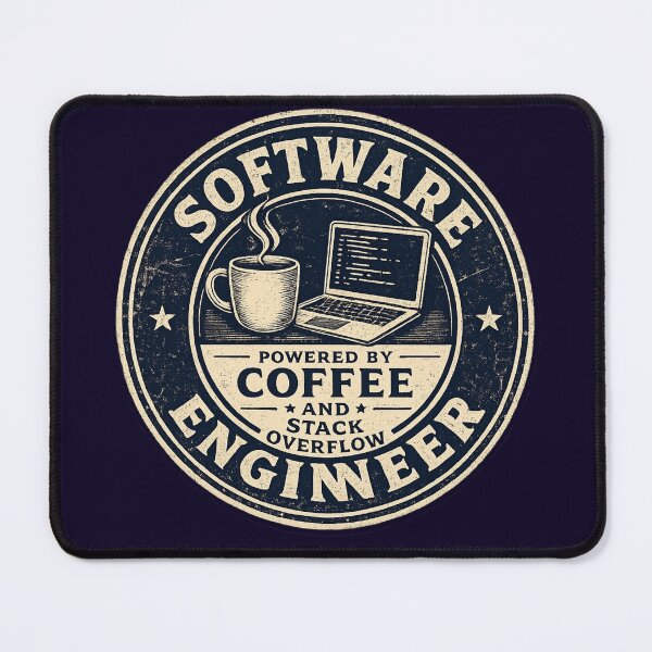 Item preview, Software Engineer Powered by Coffee and Stack Overflow – Funny Vintage Badge | Coder Gift designed and sold by irfanshikh.