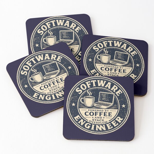 Item preview, Software Engineer Powered by Coffee and Stack Overflow – Funny Vintage Badge | Coder Gift designed and sold by irfanshikh.