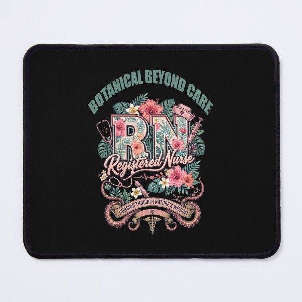 Item preview, Vintage Botanical RN Registered Nurse Floral Illustration designed and sold by InkRebelprint.