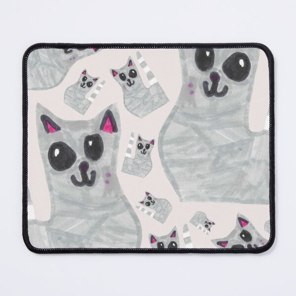 Item preview, Cute Grey Cat Pattern Kids Art designed and sold by nimbfeja.
