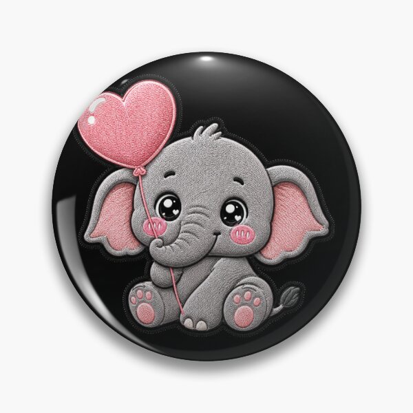 Item preview, Cute Baby Elephant Embroidery Patch | Kawaii Balloon Elephant designed and sold by ColorSplash123.