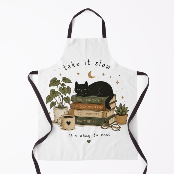 Item preview, Take It Slow Black Cat Cozy Reading Aesthetic | Cottagecore Relaxing Vibes designed and sold by NBT-NOVA.
