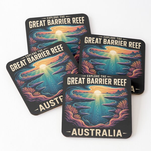 Item preview, Great Barrier Reef Australia Ocean Sunset t-shirt design designed and sold by pod24.