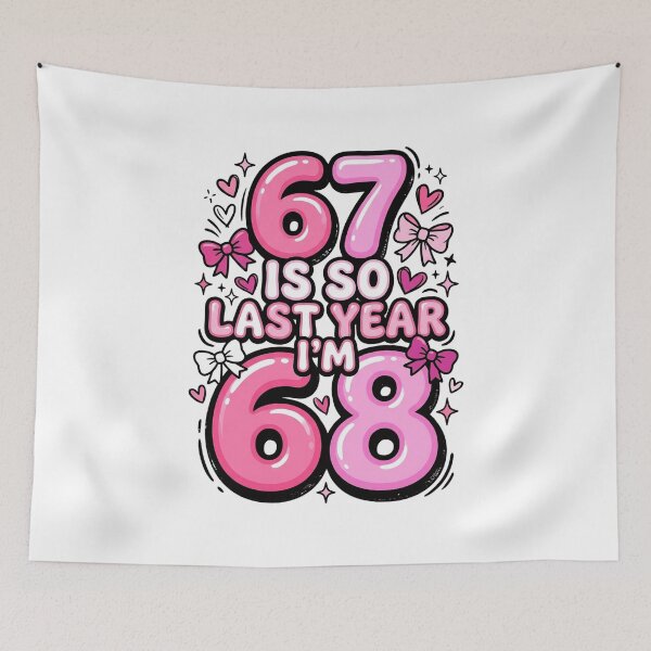 Item preview, 67th Birthday Coquette Bow design, Funny Pink Birthday Girl Gift, Retro Sixty Seven Meme Graphic Tee designed and sold by AsturShop.