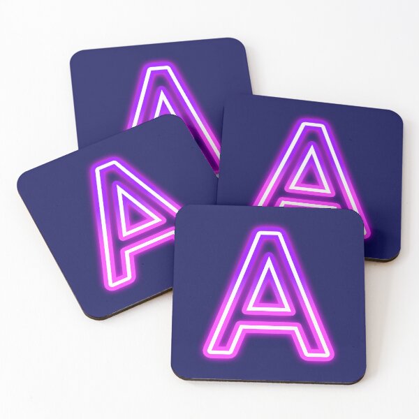 Item preview, Letter A Neon Pink Purple Glow - Retro Futuristic Monogram Initial designed and sold by SolutionsArt.