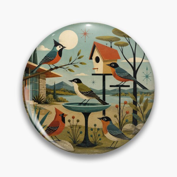 Item preview, Mid-Century modern birds. designed and sold by Moon Hollow Outfitters.