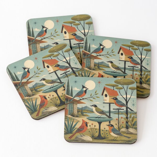 Item preview, Mid-Century modern birds. designed and sold by Moon Hollow Outfitters.