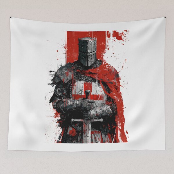 Item preview, Medieval Crusader Knight Armor Red Templar Cross Art designed and sold by GrinGalore.