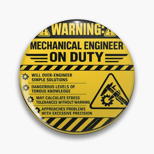 Item preview, Warning Mechanical Engineer On Duty – Funny Caution Label Humor Art | Mechanical Engineering Gift designed and sold by irfanshikh.