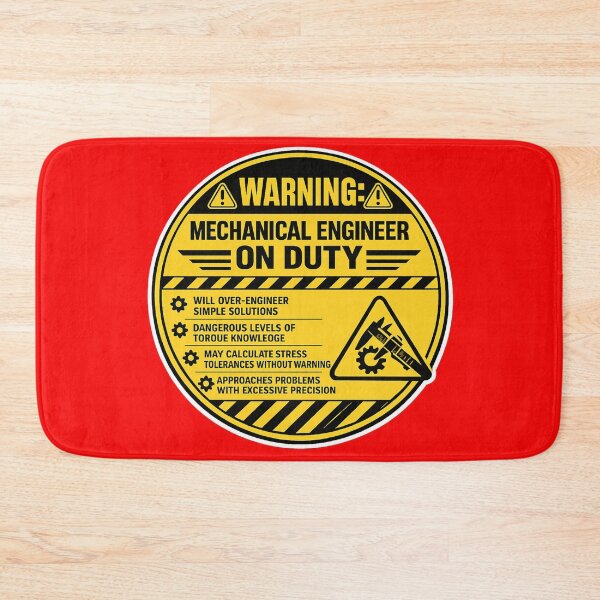Item preview, Warning Mechanical Engineer On Duty – Funny Caution Label Humor Art | Mechanical Engineering Gift designed and sold by irfanshikh.