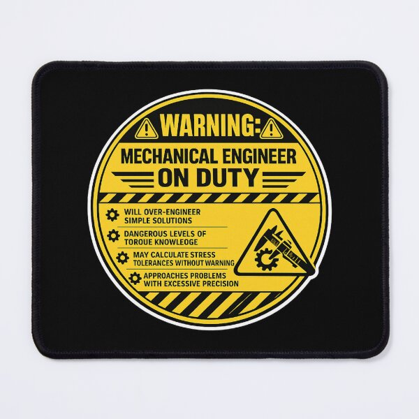 Item preview, Warning Mechanical Engineer On Duty – Funny Caution Label Humor Art | Mechanical Engineering Gift designed and sold by irfanshikh.