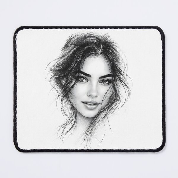 Item preview, Minimalist Pencil Sketch, Female Portrait 2 designed and sold by Yontartov.