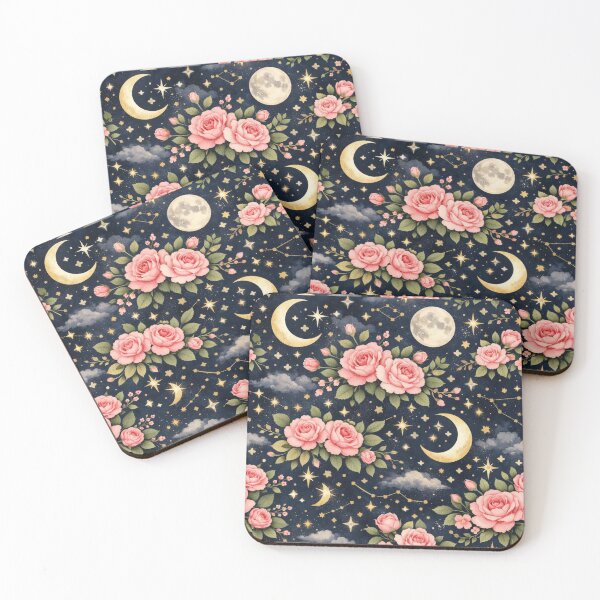 Item preview, Celestial pink floral pattern- Aesthetic floral pattern design designed and sold by RiseFemmedom.