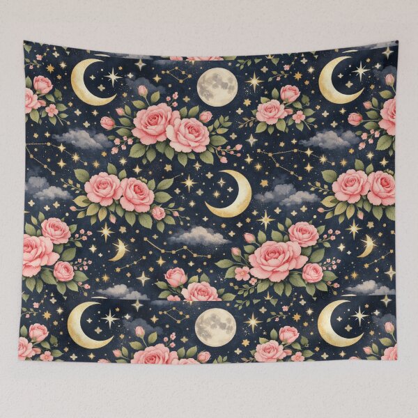 Item preview, Celestial pink floral pattern- Aesthetic floral pattern design designed and sold by RiseFemmedom.