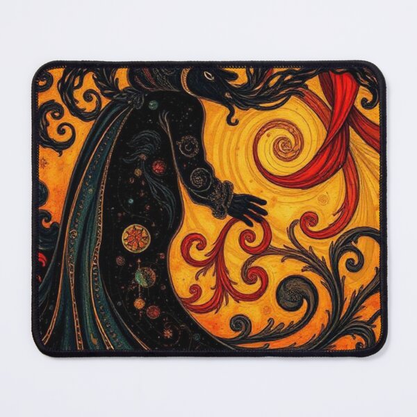 Item preview, Black Monster on Floral Background in Ochre Tones designed and sold by RAISC.