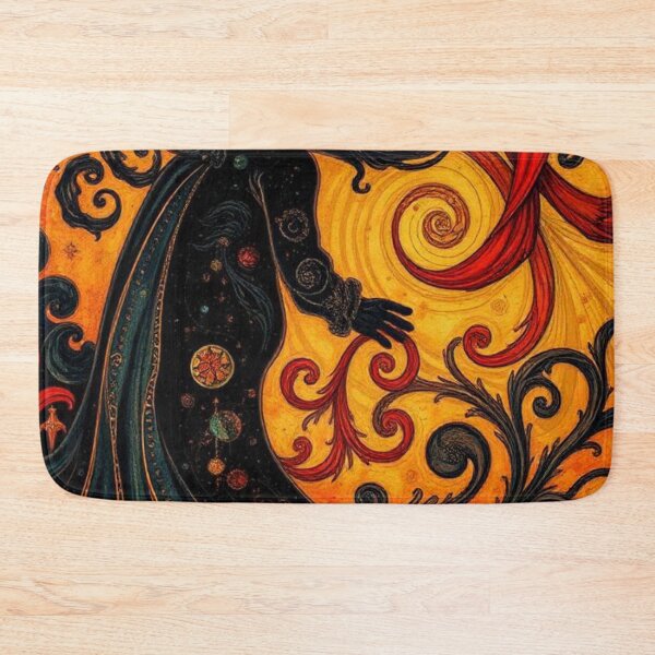 Item preview, Black Monster on Floral Background in Ochre Tones designed and sold by RAISC.
