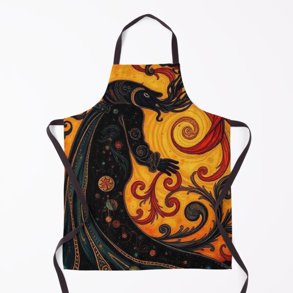 Item preview, Black Monster on Floral Background in Ochre Tones designed and sold by RAISC.